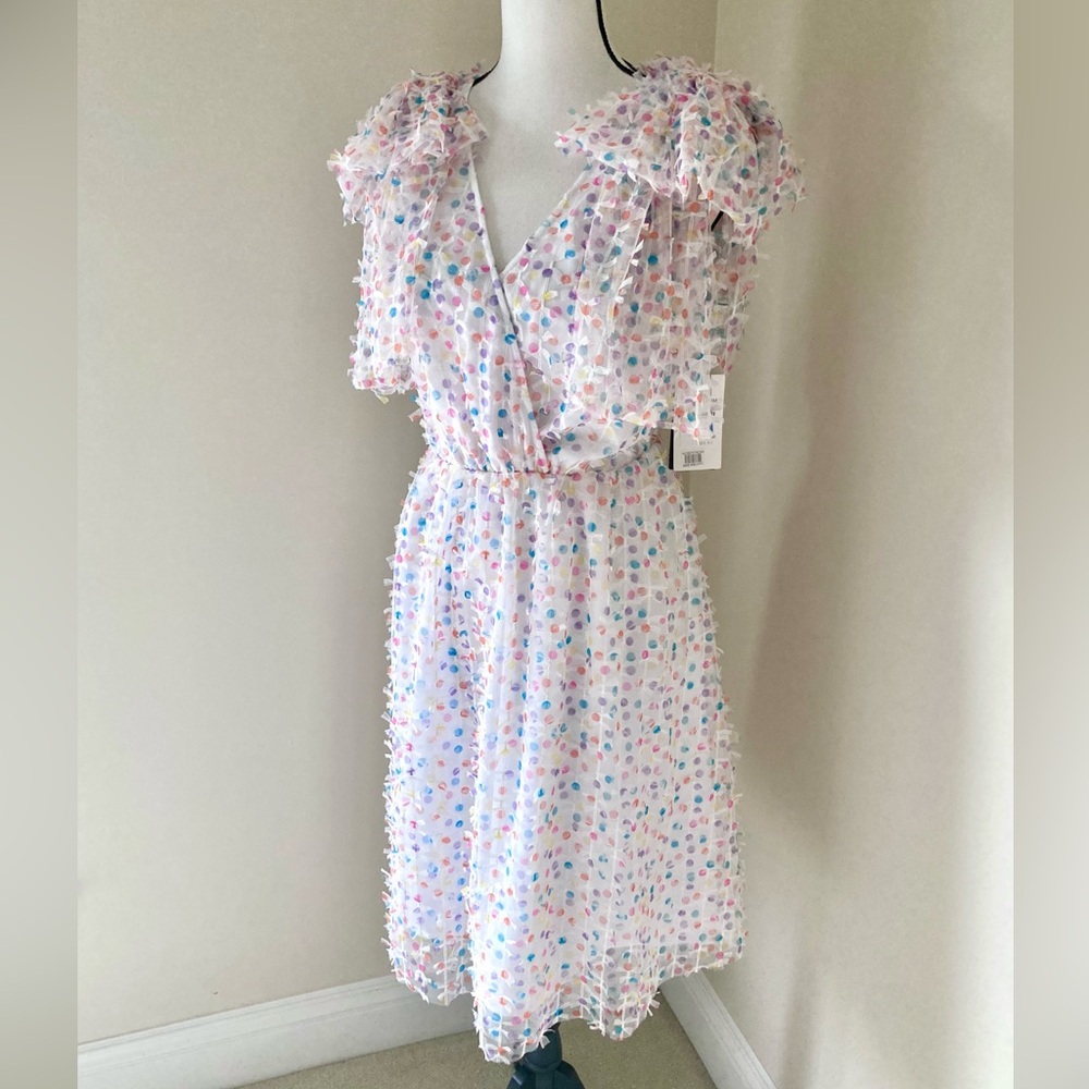 Halogen Pastel Polka Dot Ruffle Dress - Picture 6 of 12
